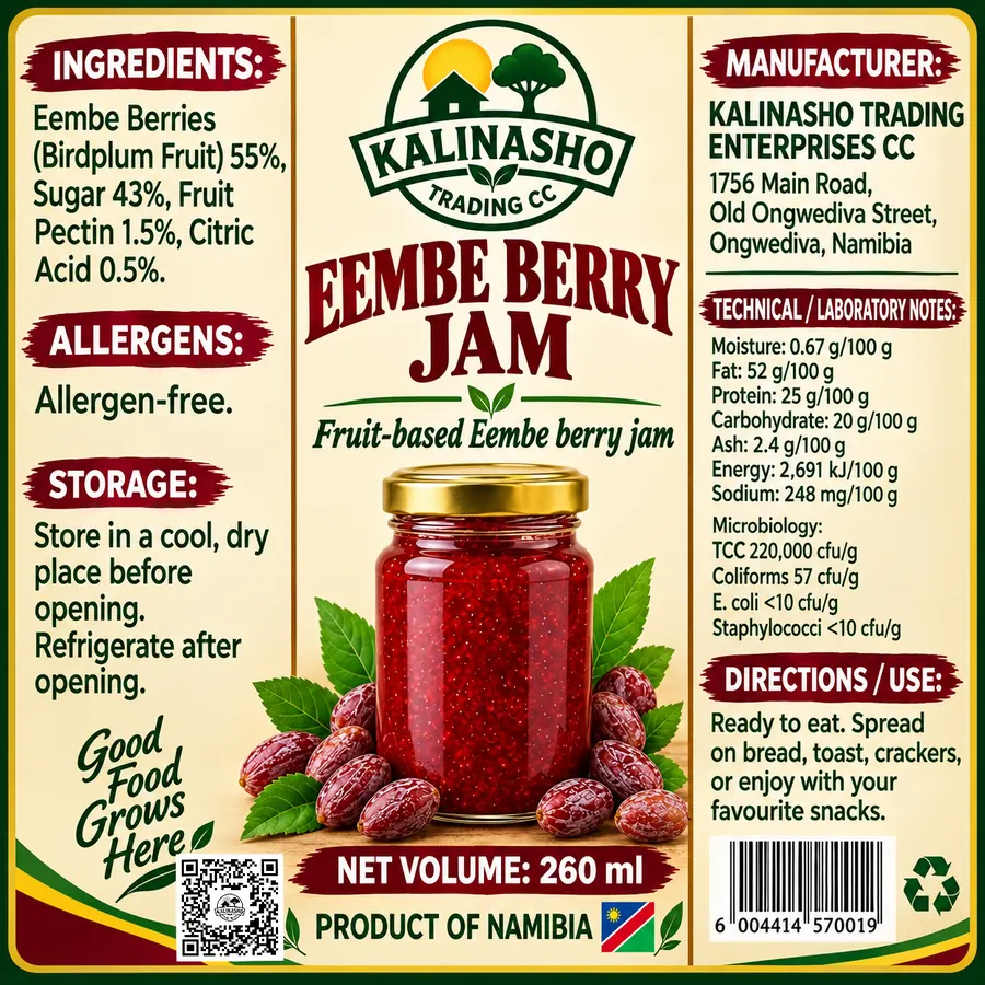 Eembe Berry Jam 260 ml label artwork
