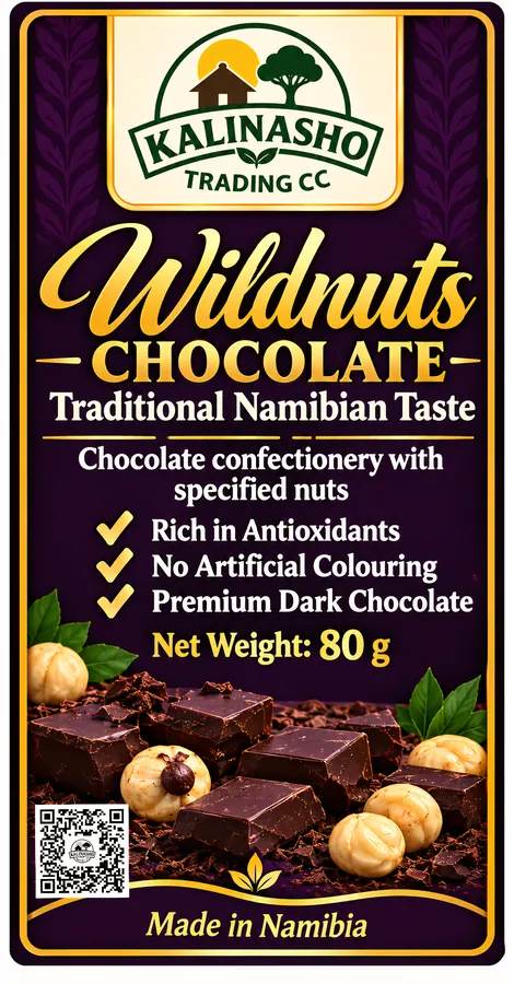 Wildnuts Chocolate 80 g front label artwork